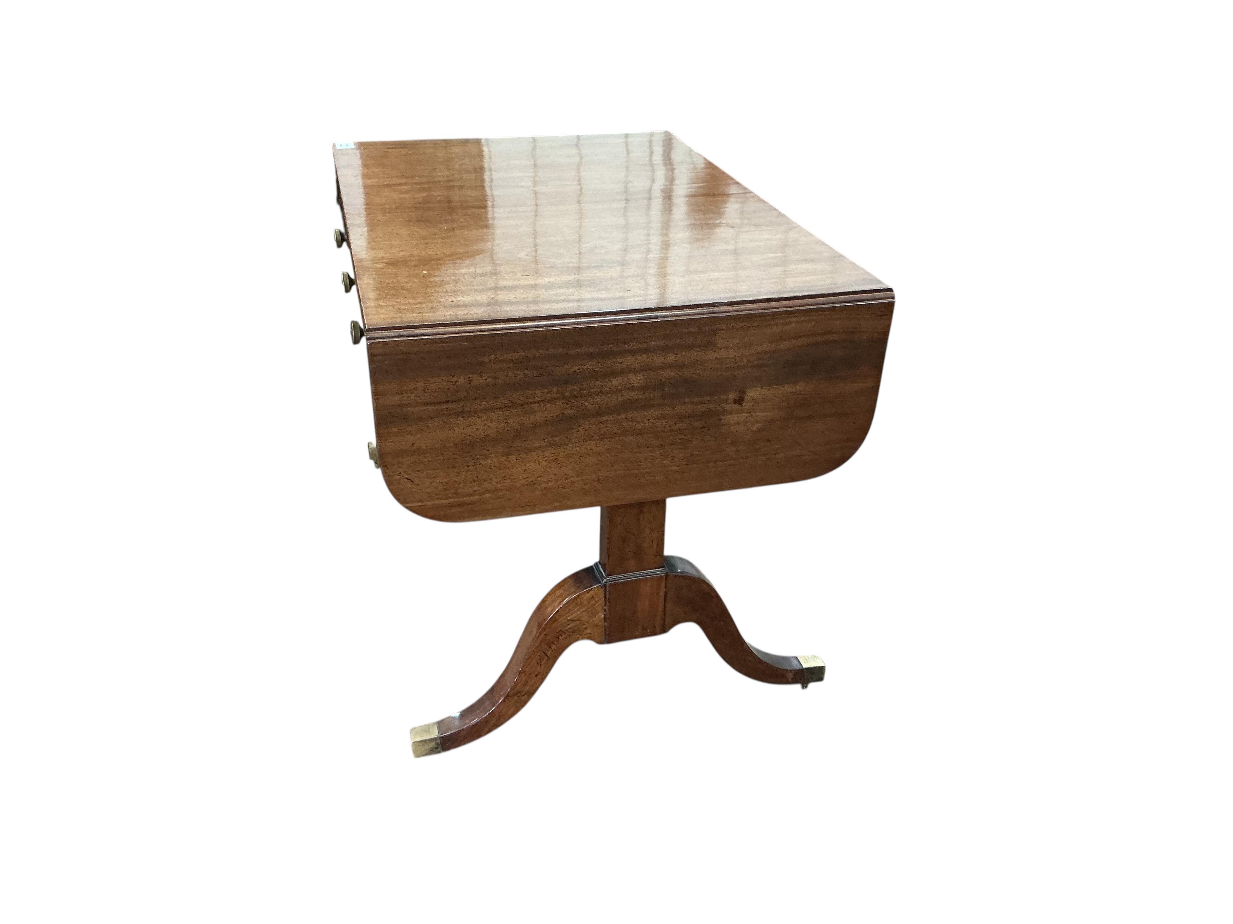 A Regency mahogany sofa table, width 96cm, depth 66cm, height 71cm